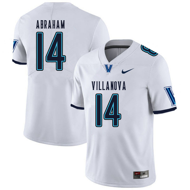 Men #14 Daniel Abraham Villanova Wildcats College Football Jerseys Sale-White